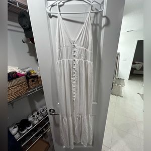 Abercrombie & Fitch Linen Blend Button Front Dress White Size Large / Ta…